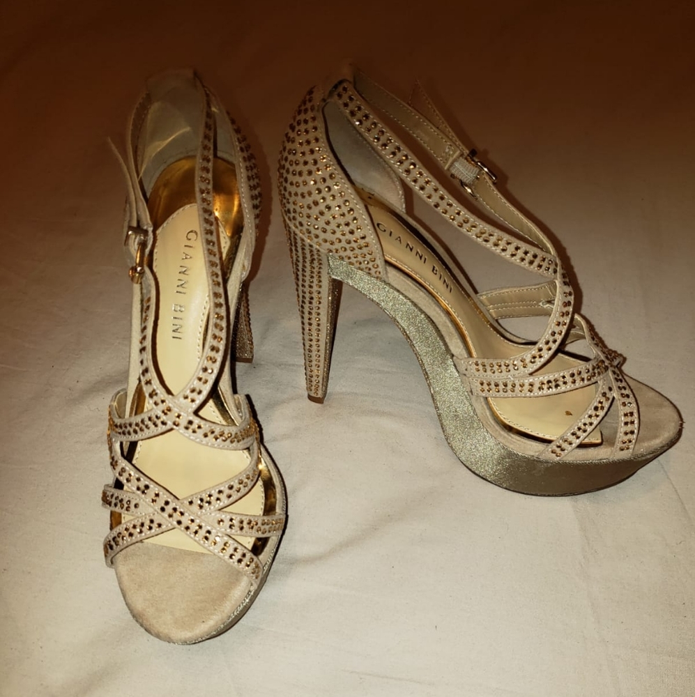Gianni Bini Kyla Platform Jeweled Stilleto Heels